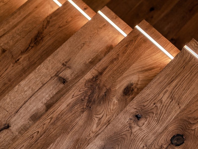 Wooden Stairs with LED Illumination